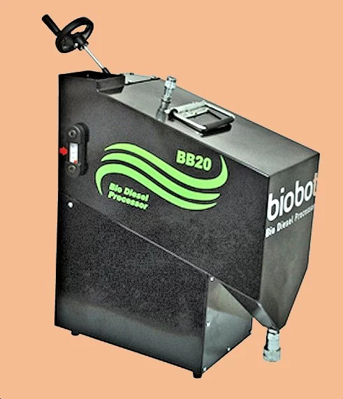 The BioBot 20 tabletop diesel processor converts waste vegetable oil into biodiesel