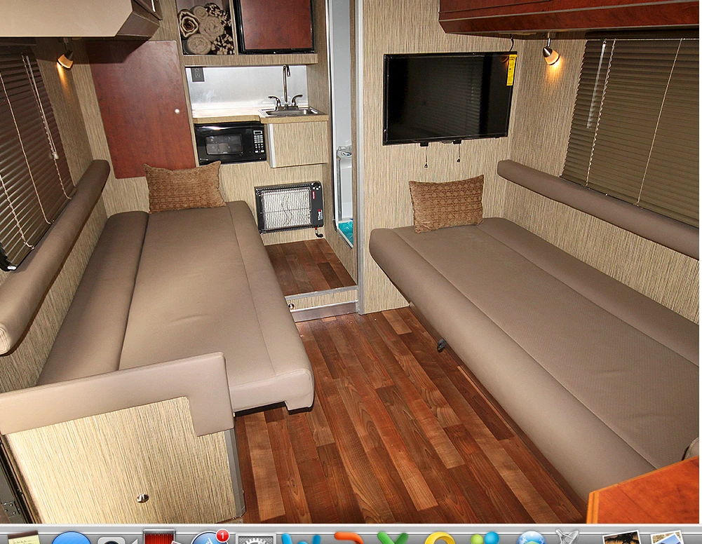 The couches pull out to serve as beds