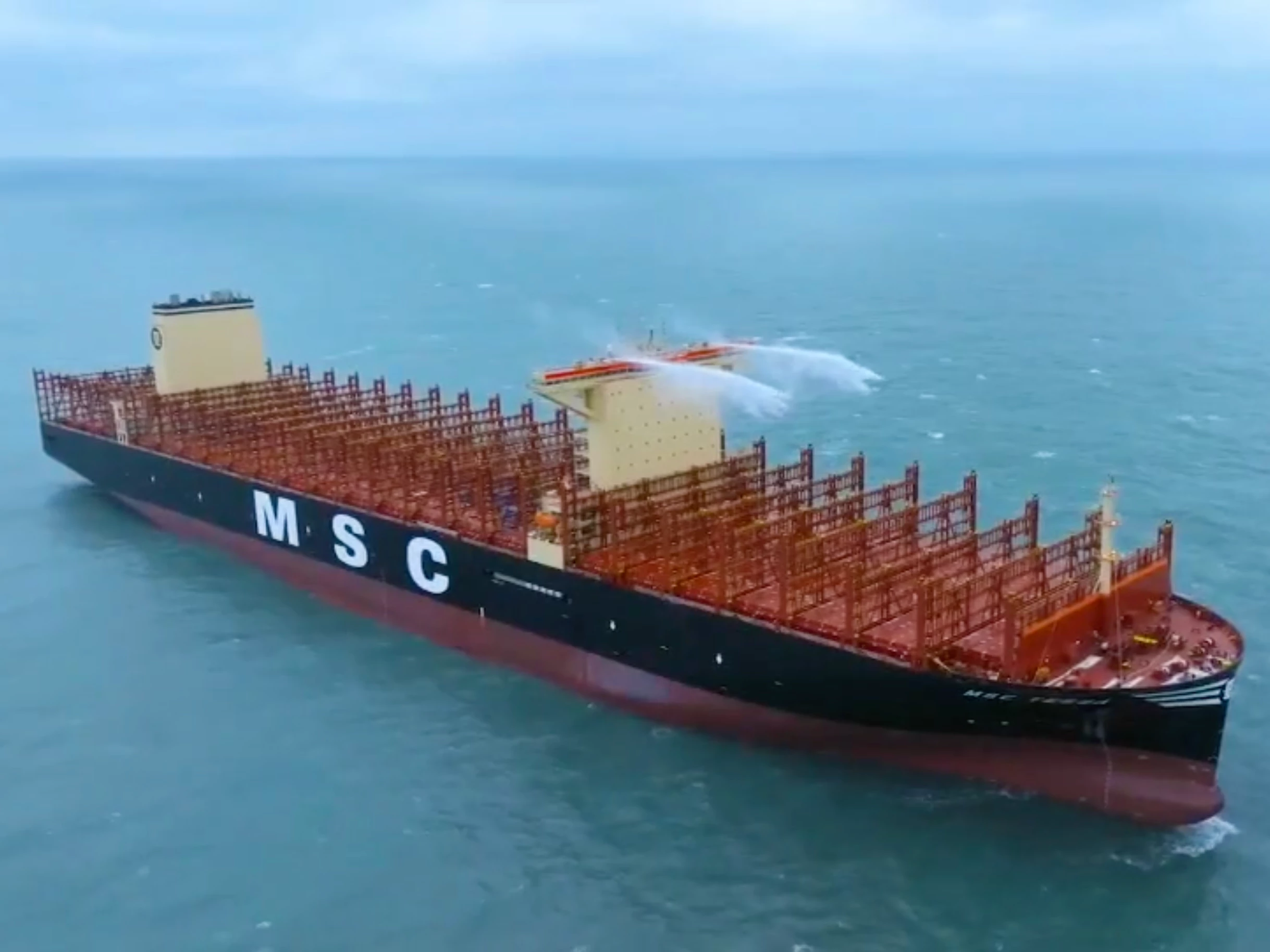 Capable of carrying more than 24,000 standard 20-foot shipping containers, stacked up to 26 high