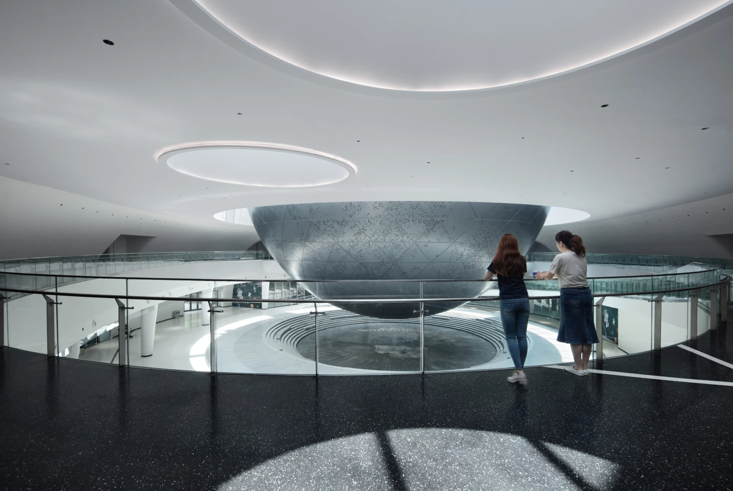 The Shanghai Astronomy Museum's Sphere is designed so that it has minimal structural supports and appears to float