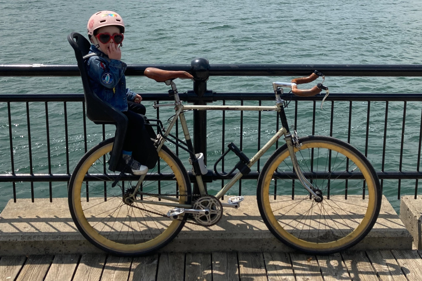 Montreal-based restorer Tory Jarvis converted this 1978 Raleigh Super Grand Prix's drop bars to bullhorns, plus he swapped in time trial brake levers and gave it a single-speed drivetrain