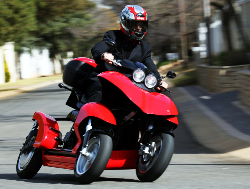 The Swaygo 575 EVR1 - an electric, tilting 4-wheel scooter.