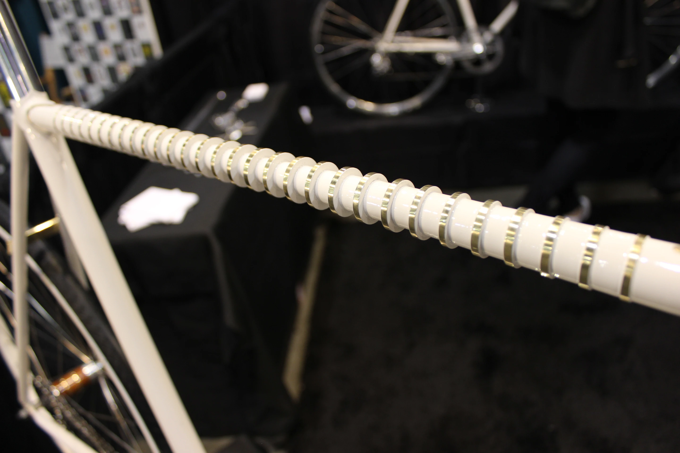 ... it's made from two steel tubes joined end-to-end, that have been passed through a series of brass rings