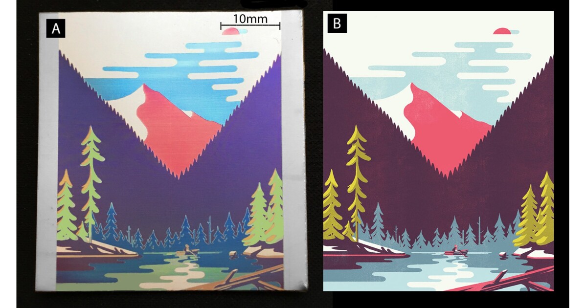 Singlelaser tech prints color graphics on metal
