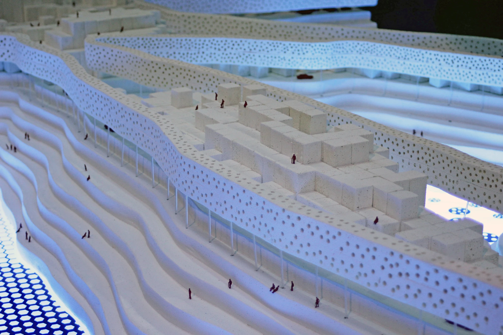 The relative depth of the reservoirs is clear in Shma's physical model of the conceptual Ayutthaya of the future on display at Architect Expo 2012