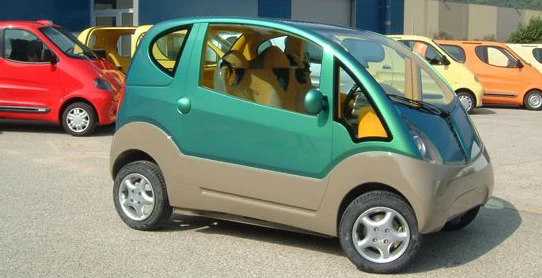 MDI compressed-air technology is being developed in India by Tata Motors (pictured is MDI's MiniFlowAIR urban 3-seater)