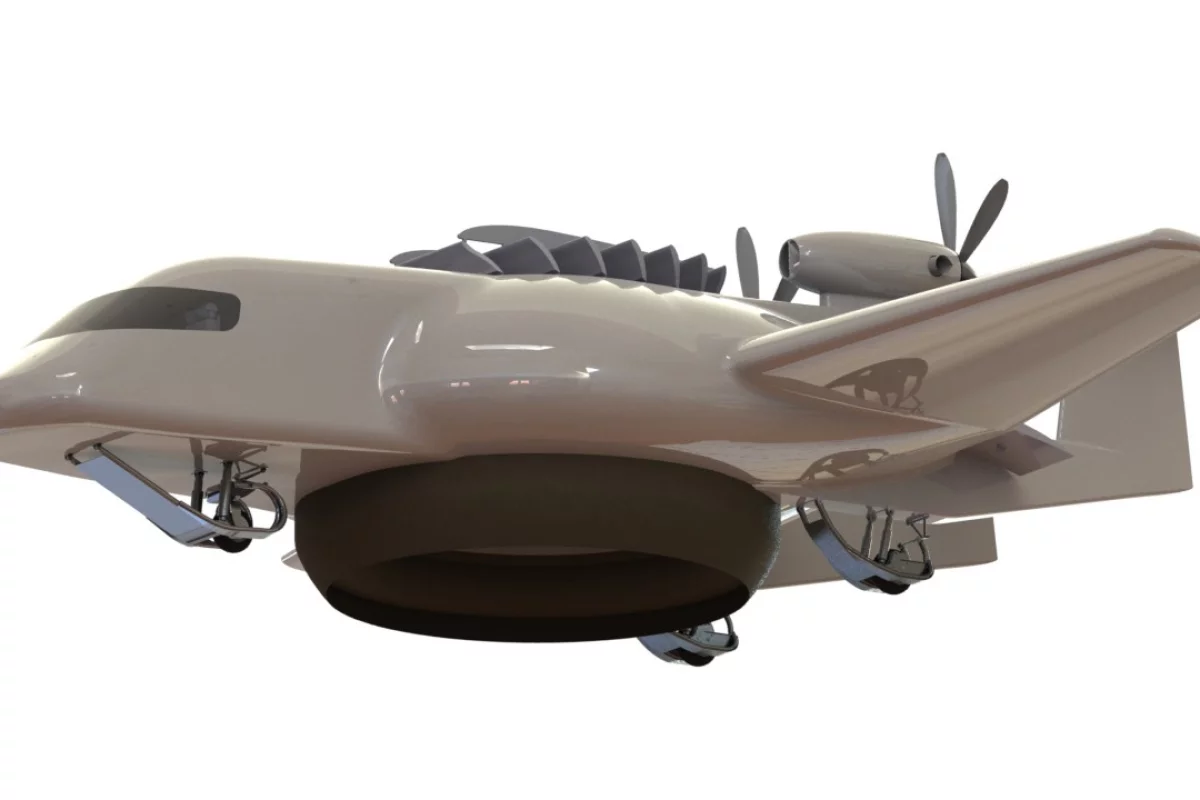 The ESTOLAS combines features of a plane, helicopter, hovercraft and airship in one aircraft