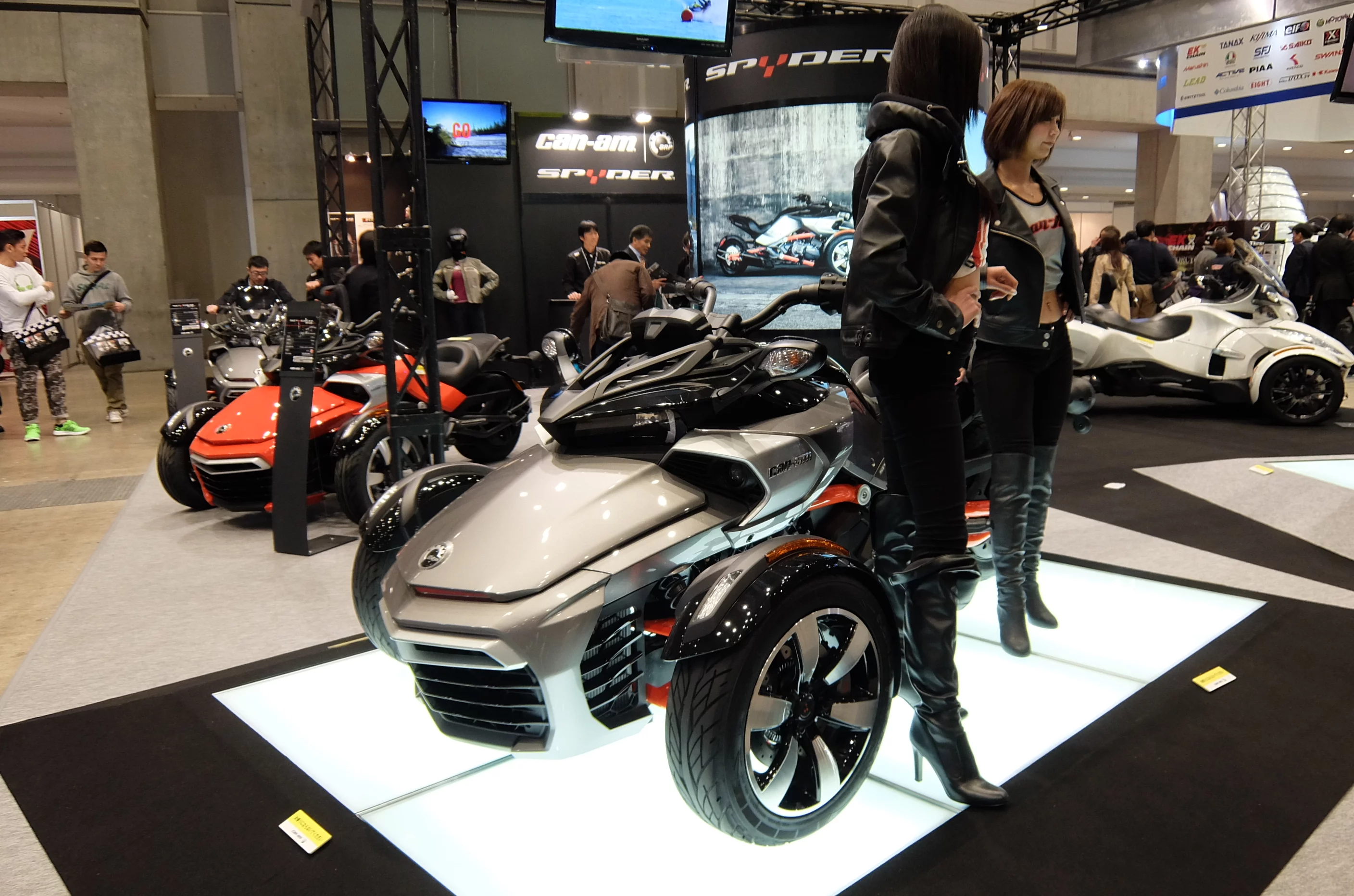 Can-Am had a range of Spyder products on display from the new F3 to the RT (Photo: Stephen Clemenger/Gizmag.com)