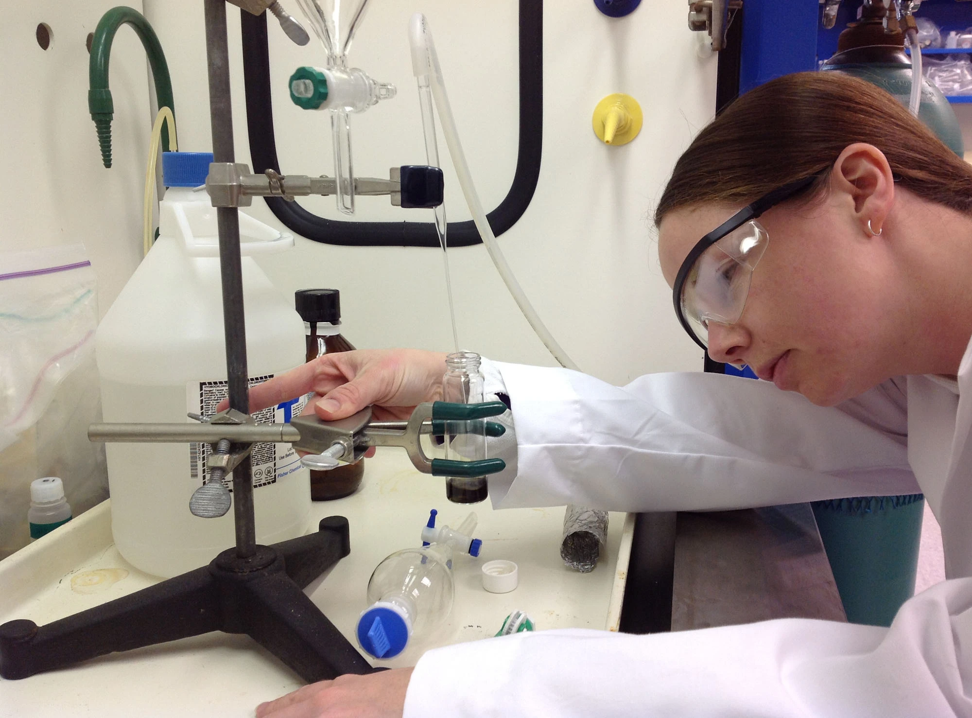 Stefanie Kring studies zooplankton gathered from wastewater lagoons