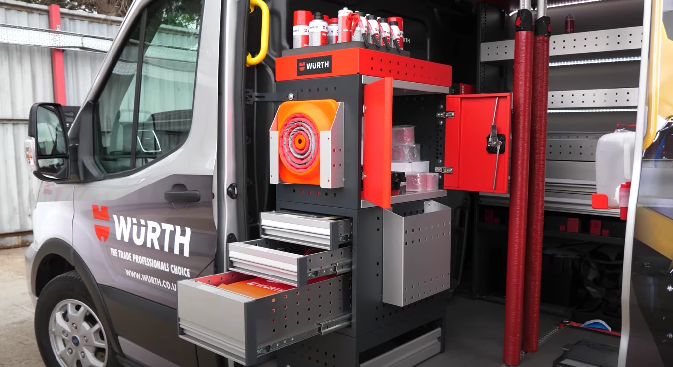 To take the Ford van beyond camping and recreation, Vanexxt offers Würth commercial modules for work-oriented outfitting