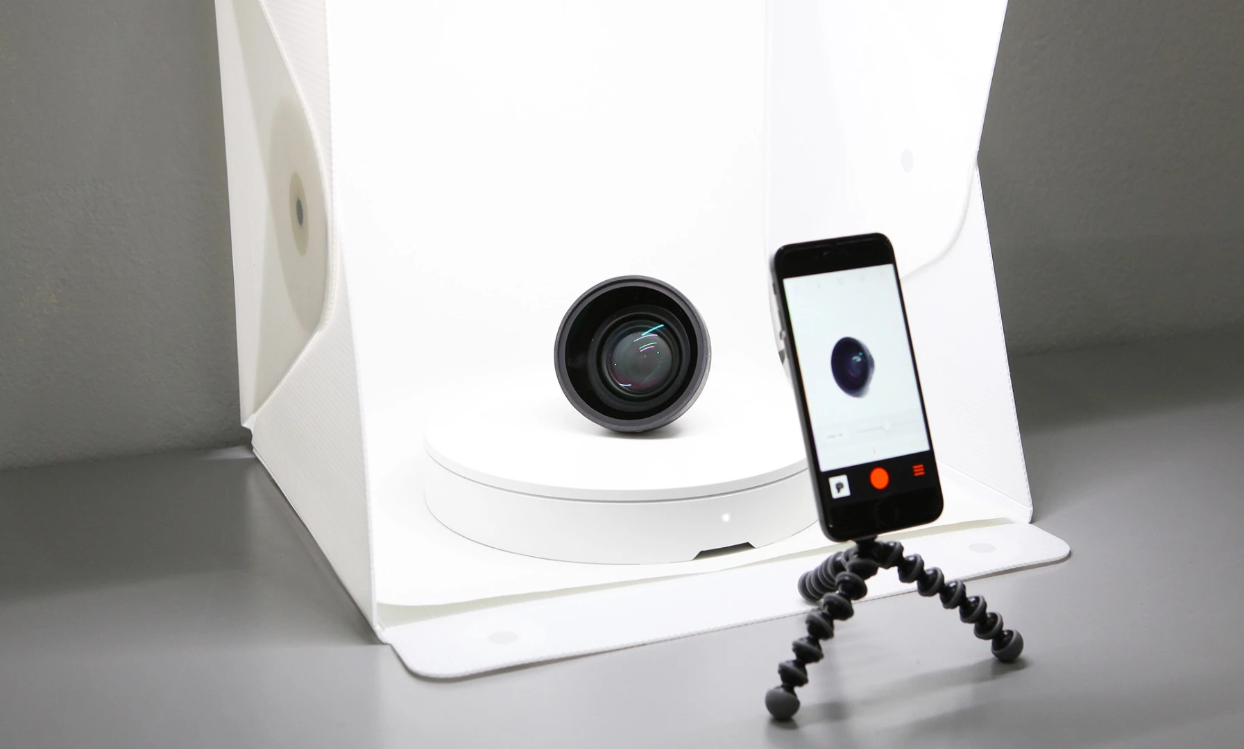 Foldio360 is a smart photography turntable designed to make shooting 360 degree product images easier