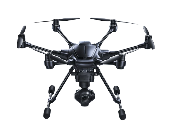 The Typhoon H has a 4-lb (1.8-kg) carbon fiber frame and retractable landing gear