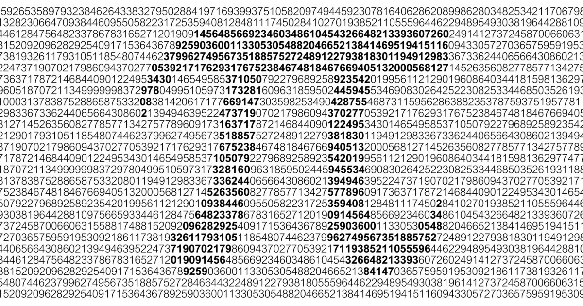 Pi calculated to 62.8 trillion digits, setting new world record