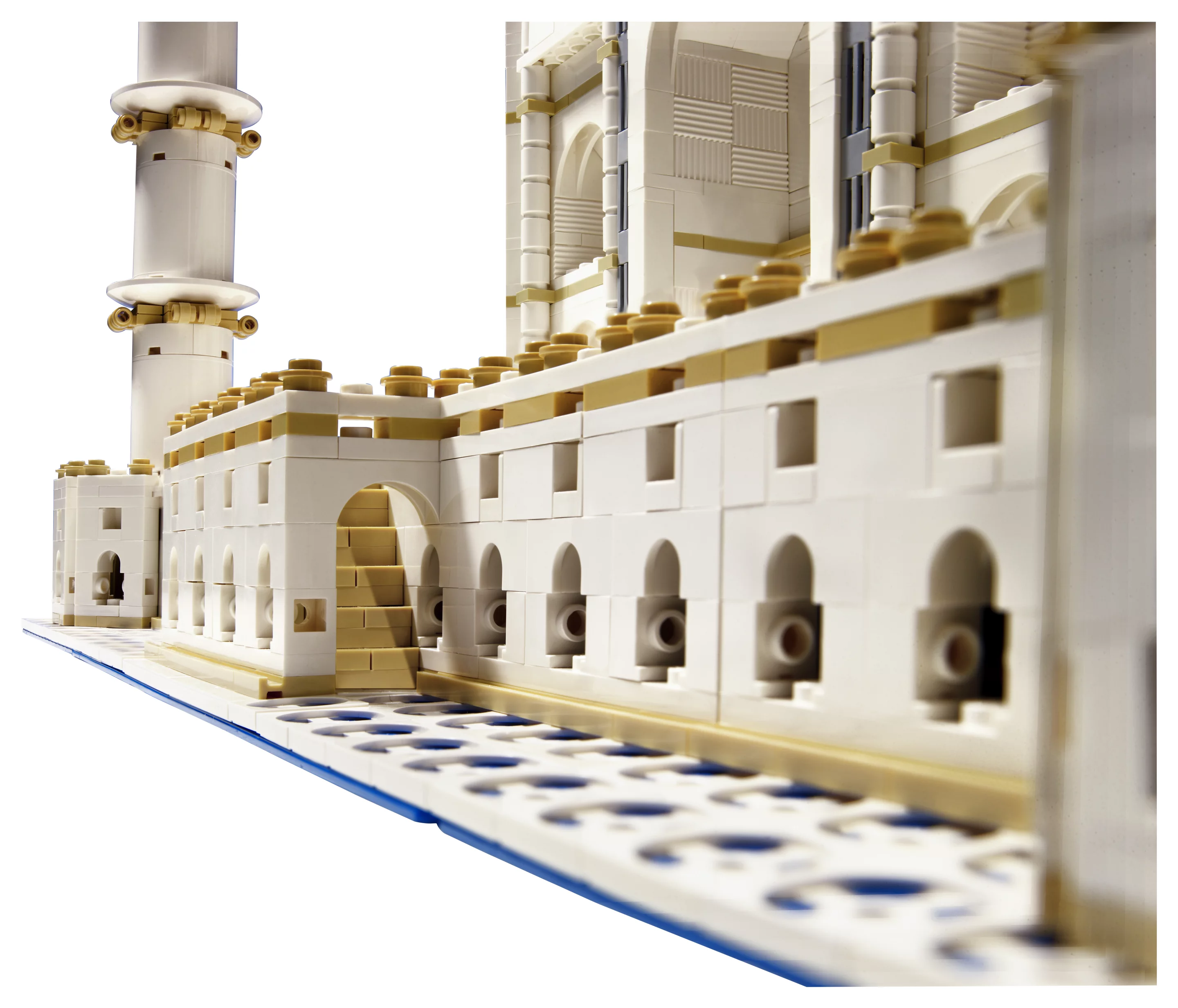 The Lego Taj Mahal's base sports intricate tile work