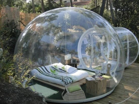 A hotel in France is offering guests the chance to stay in fully-furnished, clear-plastic bubbles and sleep amongst nature