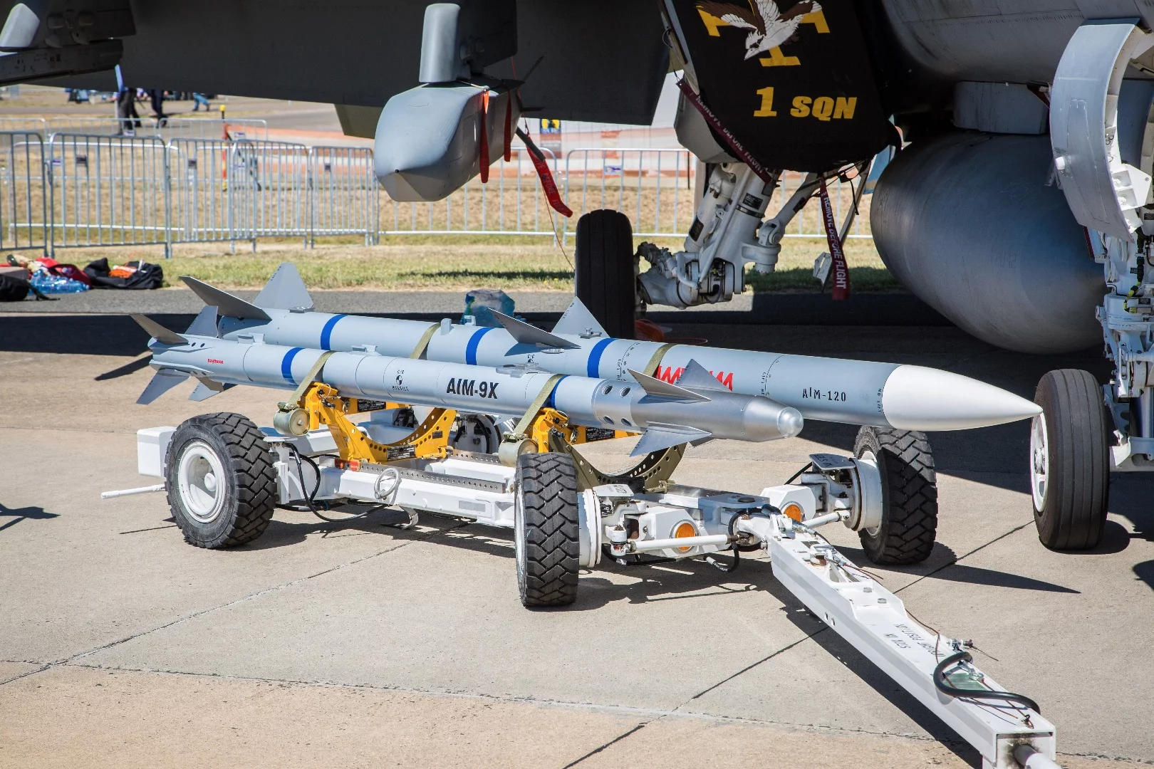 AIM-9 Sidewinder and AIM 120 AMRAAM missiles