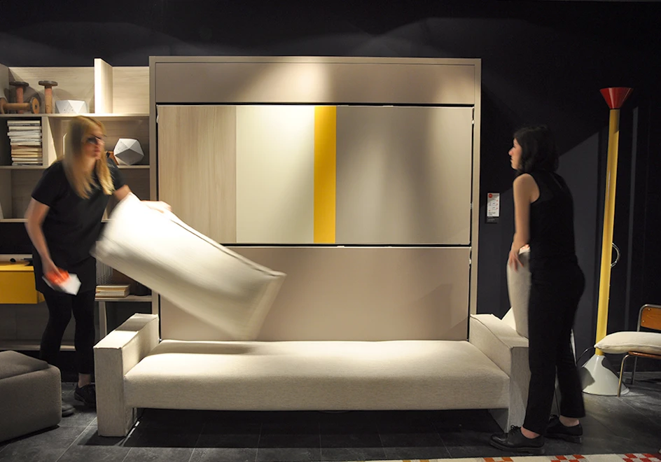 Kali Duo Sofa starts its transformation by removing the cushions