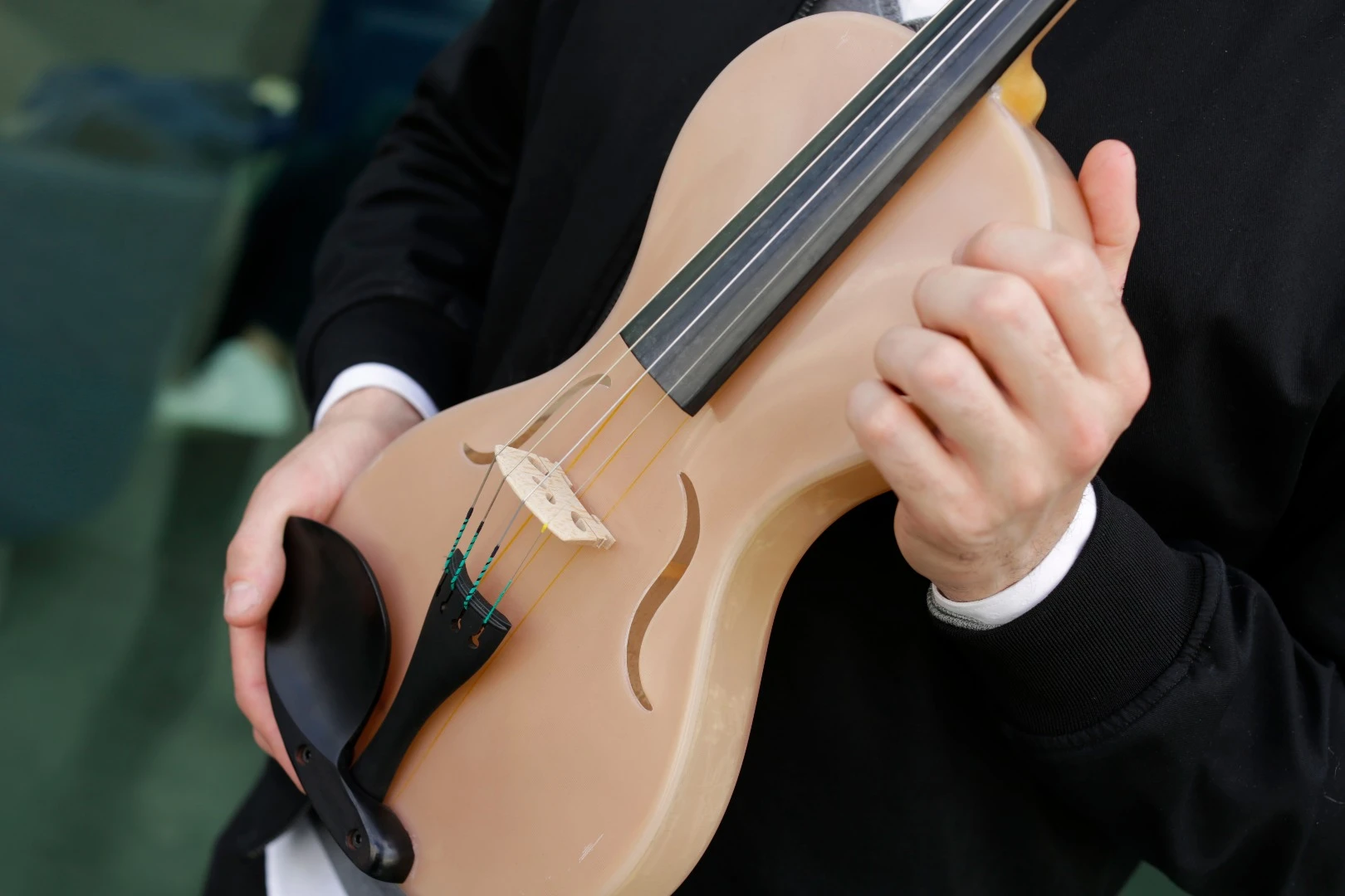The acoustics of the violin can be finely altered by tweaking the manner in which the silk fibers are mixed with the binder