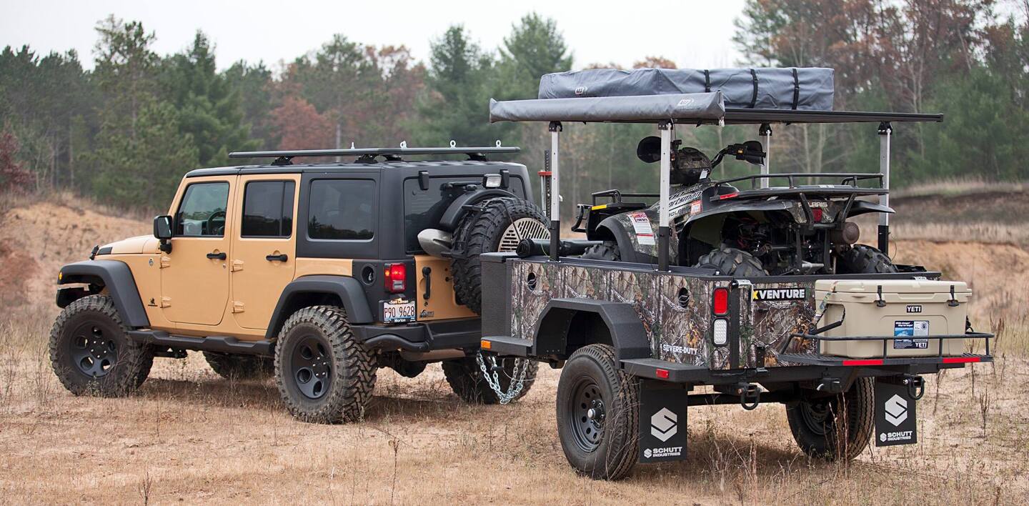 With the rack elevated, the XV-2 can haul motorcycles and ATVs