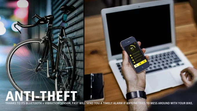 A motion sensor detects vibration and will send an alert to your phone when someone is tinkering with your bike
