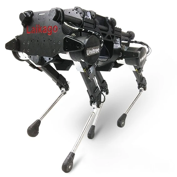 Standing 0.6 meters high (2 ft) and tipping the scales at a claimed 24 kg (53 lb), Laikago is reportedly able to scuttle around for up to four hours on one charge of its 50.4-volt/13,000-mAh lithium battery pack.
