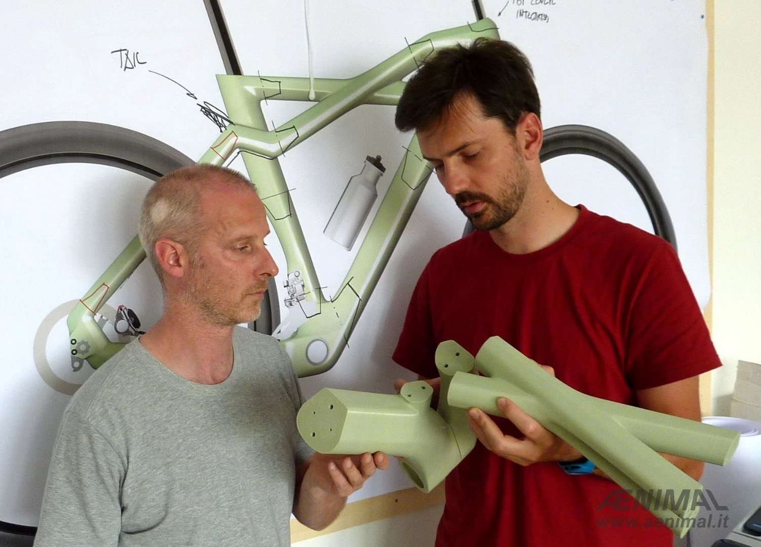 The end product of Eurocompositi's Aenimal project, the proof-of-concept Bhulk frame is made of polylactic acid (PLA) using fused deposition modeling (FDM)