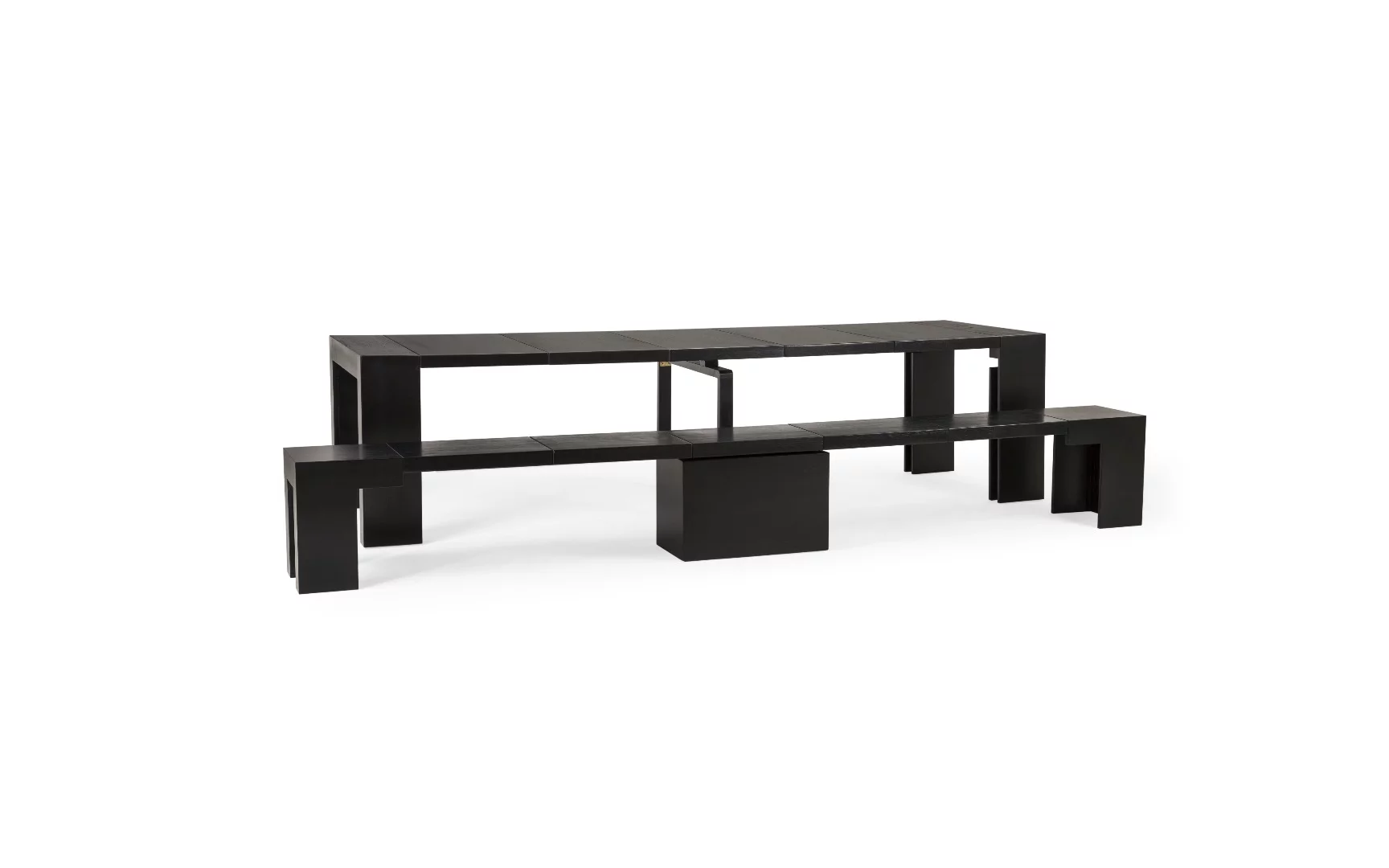 The Black Oak table and bench set
