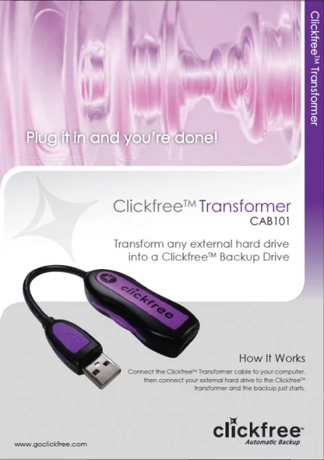 Clickfree's Transformer cable