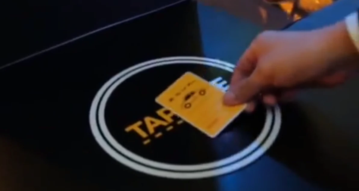 Parking card being read at the parking valet station