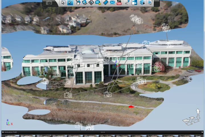 3D model of Autodesk's corporate headquarters as generated from Octocopter photos stitched together by 123D Catch (Image: Autodesk blog)