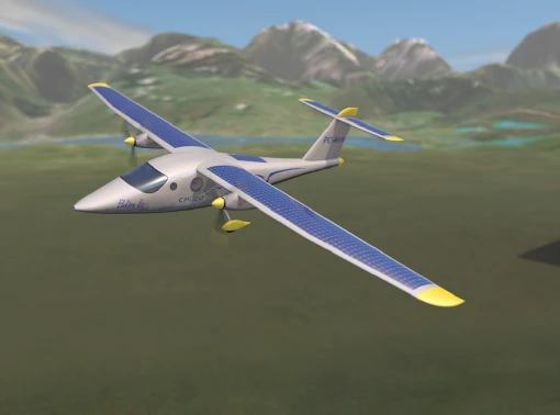 Solar cells will cover much of the E6's wingspan