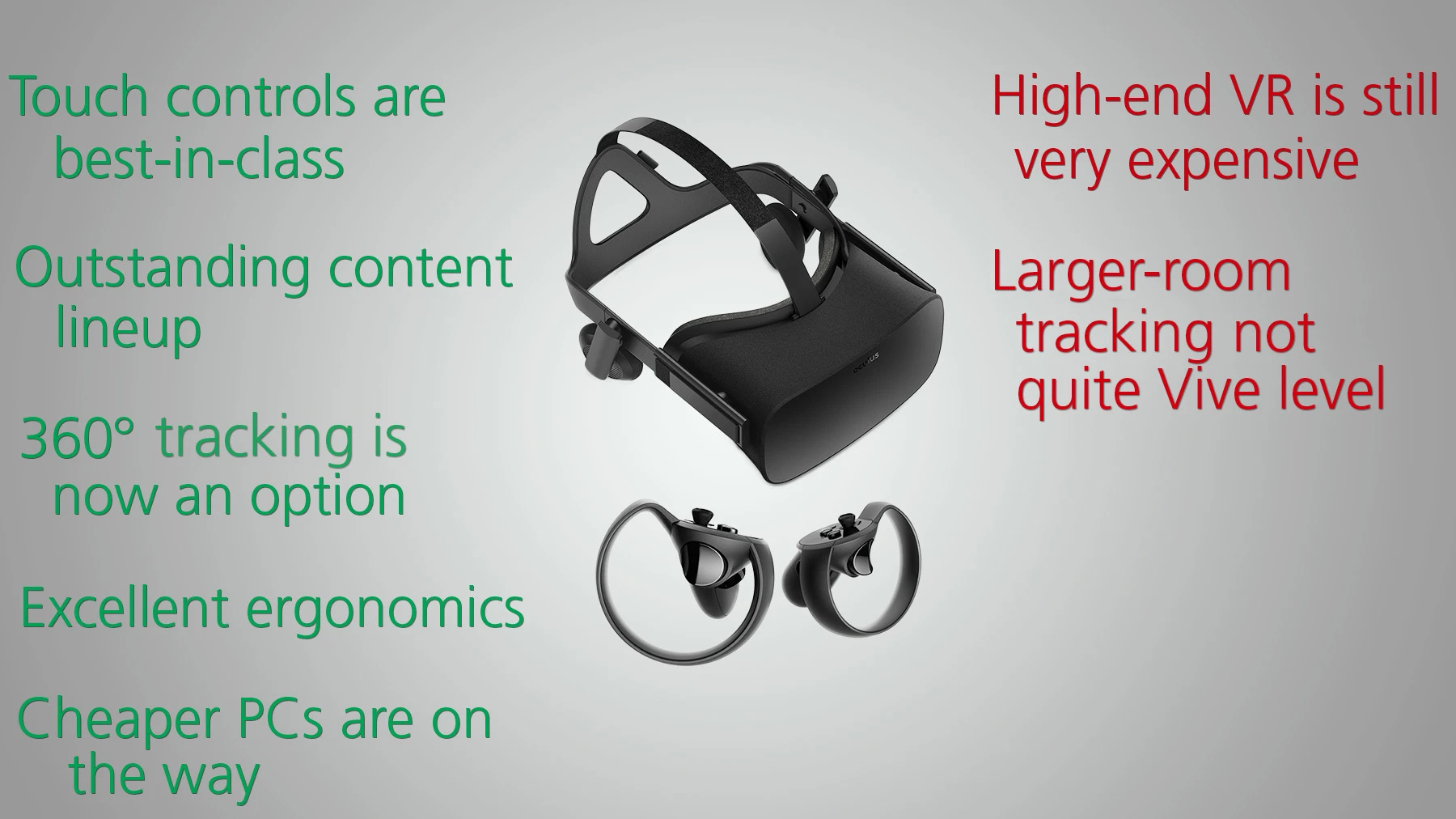Pros and cons of the Oculus Rift with Touch controllers