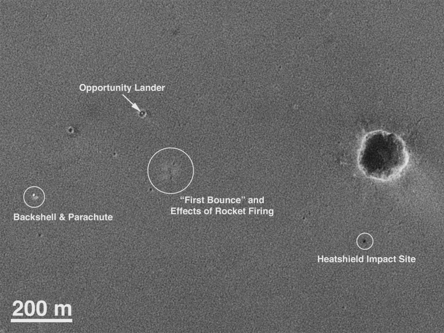 Opportunity landing site as seen by the Mars Reconnaissance Orbiter