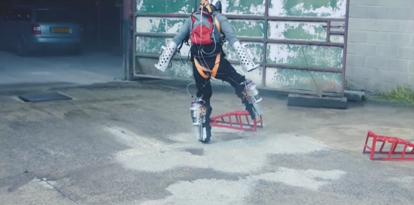 Early prototypes were even closer to the Iron Man suit, using jets on the legs
