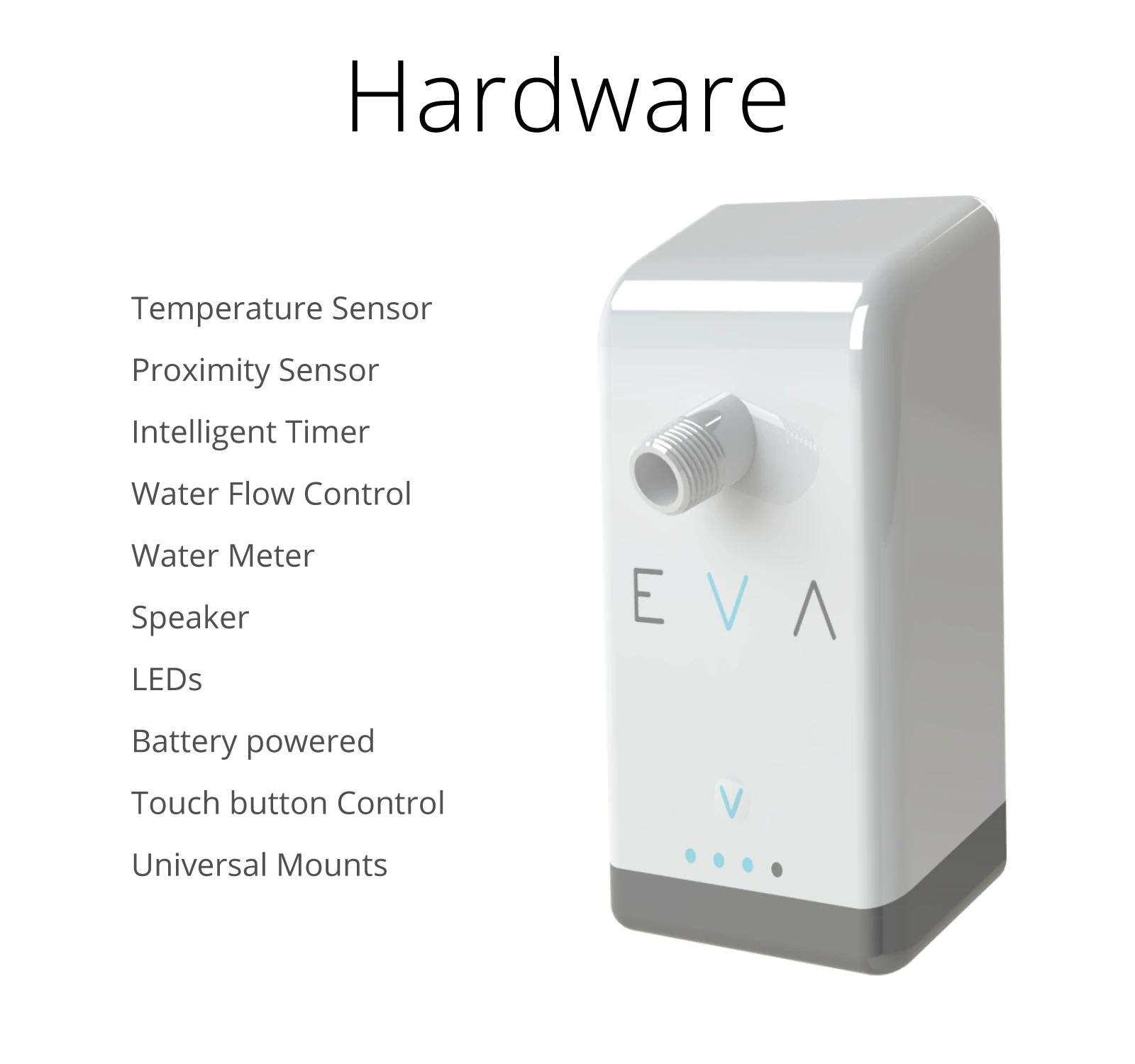 Eva is powered by a 9 V battery