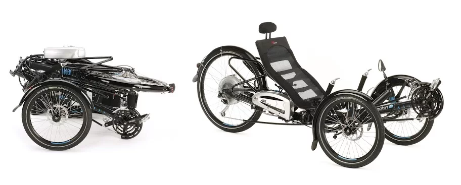 The bike folds up, making for more versatile travel