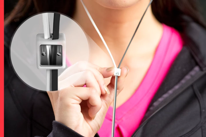 Zipbuds SLIDE earphones features an innovative ridge-and-groove design for seamlessly sealed cables
