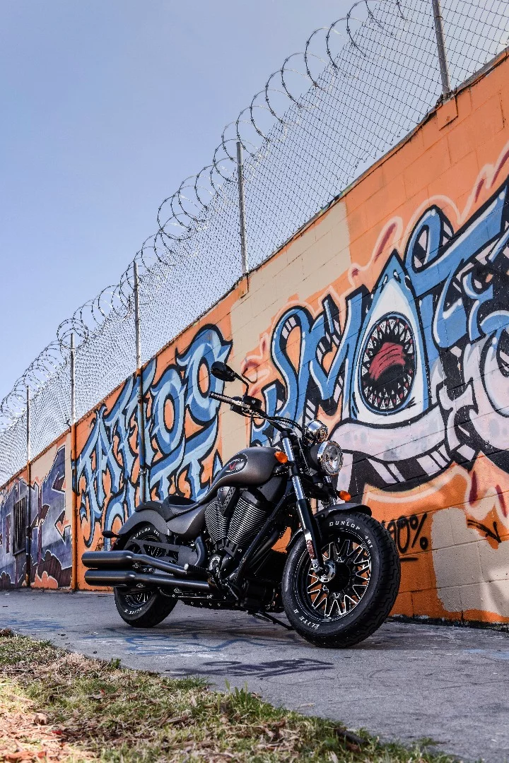 The 2017 Victory Gunner in Suede Titanium Metallic color