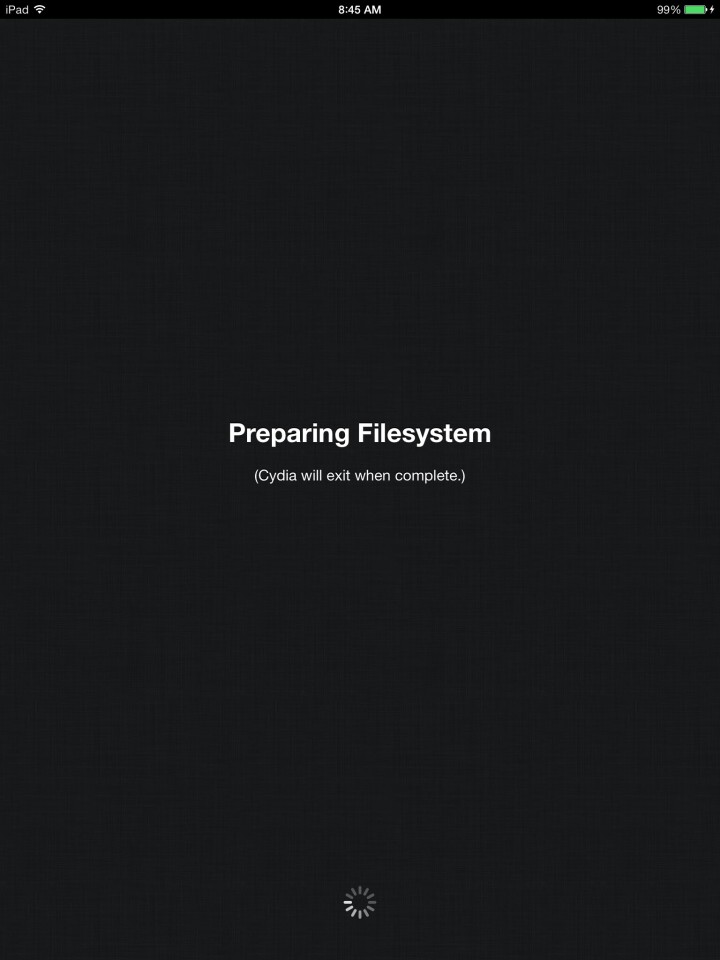 After first opening Cydia, you'll have to be patient as it prepares the file system