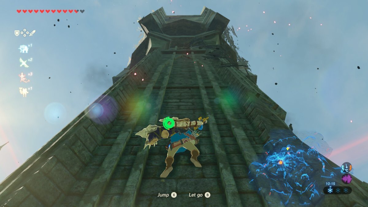 Climb the wall facing away from the castle.