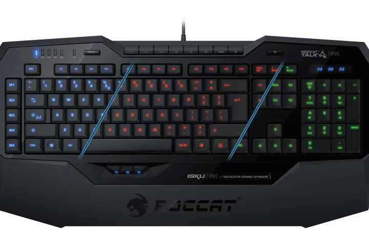 ROCCAT's new Isku FX Multicolor Gaming Keyboard features 36 macro keys and backlighting options in 16.8 million colors that correspond to in-game actions