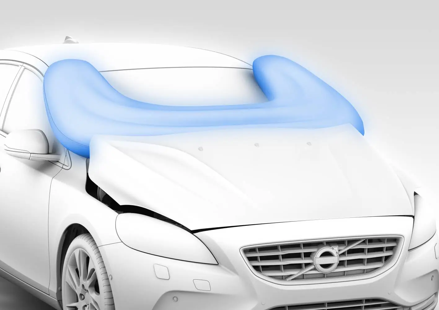 The Volvo V40's pedestrian airbags are designed to mitigate a collision with a pedestrian