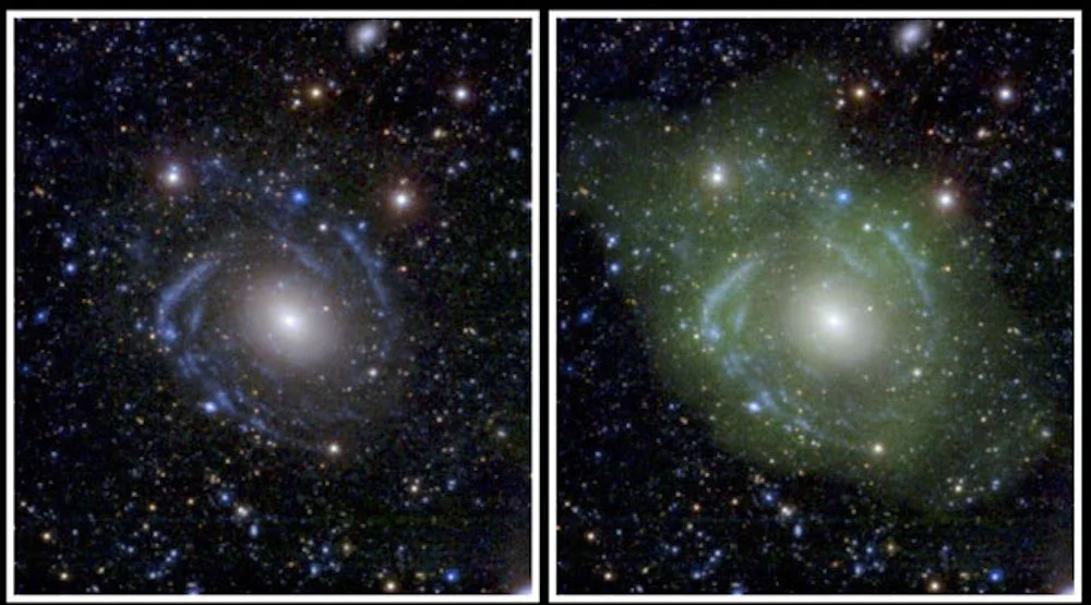 Astronomers observed spiral arms and low-density hydrogen gas surrounding the galaxy known as UGC 1382