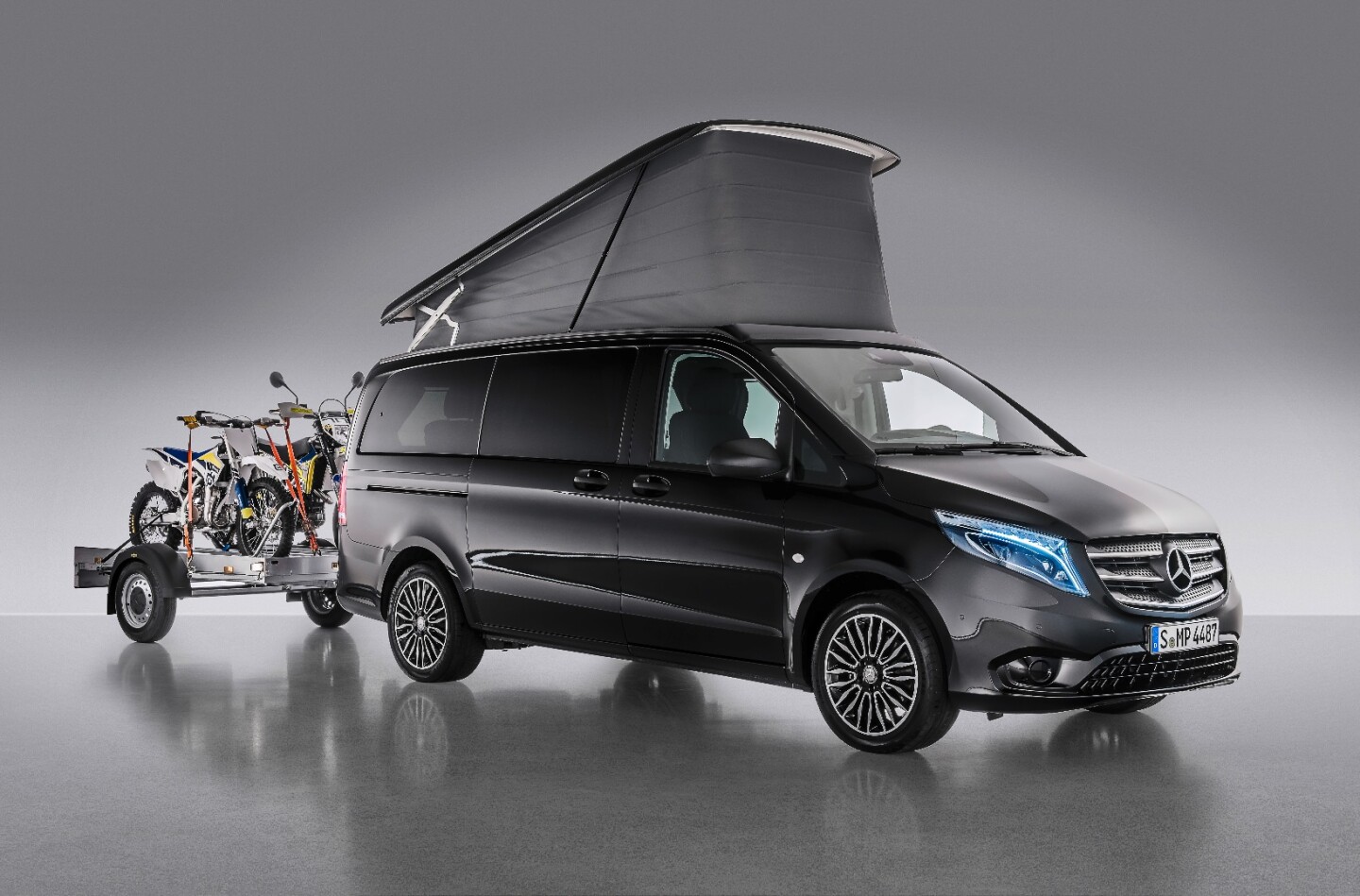 Mercedes will show the Marco Polo Activity Edition with a bike trailer at this year's Düsseldorf Caravan Salon