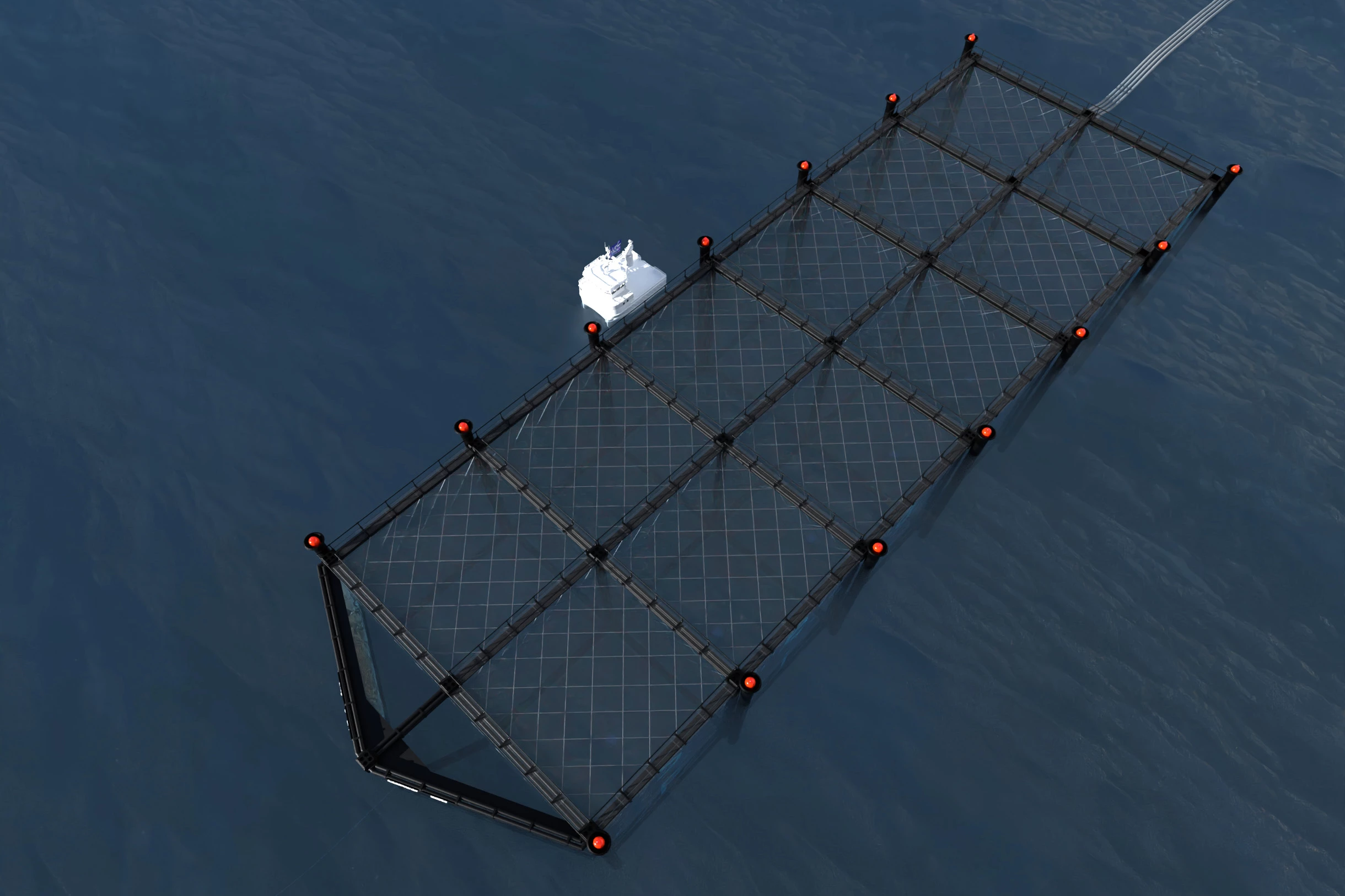 The 12-pen SeaFisher, which stays on the surface as long as the waves don't get too high