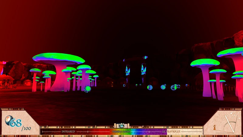 As the player moves, the Doppler effect plays havoc with the perception of color