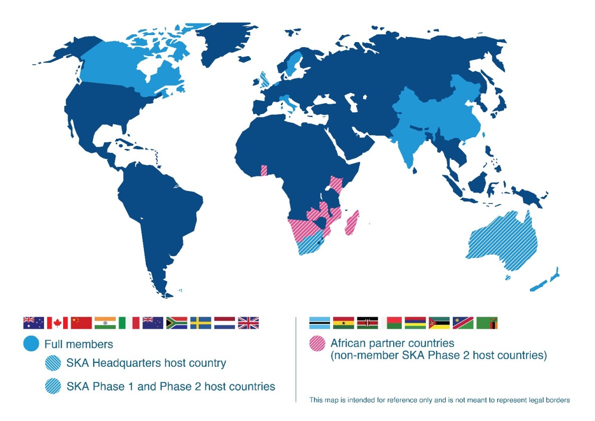 With 20 collaborating and 10 member countries in the project, the Square Kilometre Array definitely has an international scope