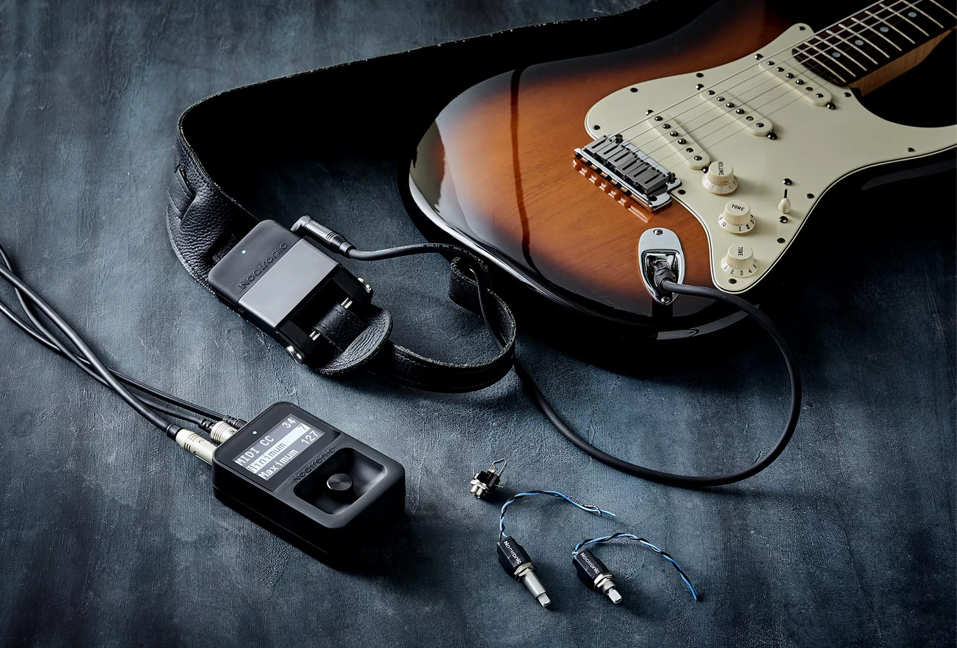 The Noatronic system allows players to wirelessly control any MIDI-enabled effects pedal directly from a guitar