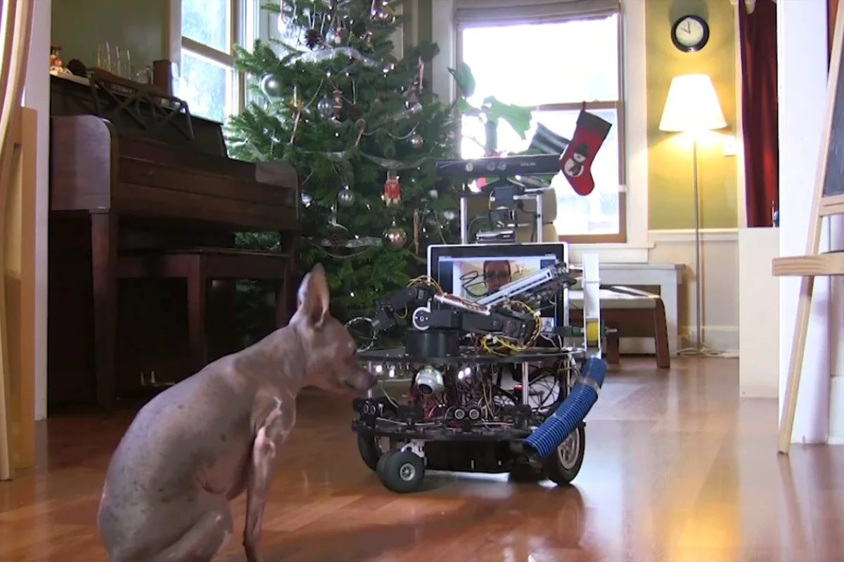 Jordan Correa, a robotics developer with Microsoft, built a dog-sitting robot that lets the owner interact with his dog over the internet