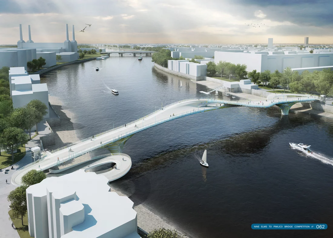 A wide bridge that incorporates a helix (Image: NEP Bridge Competition)